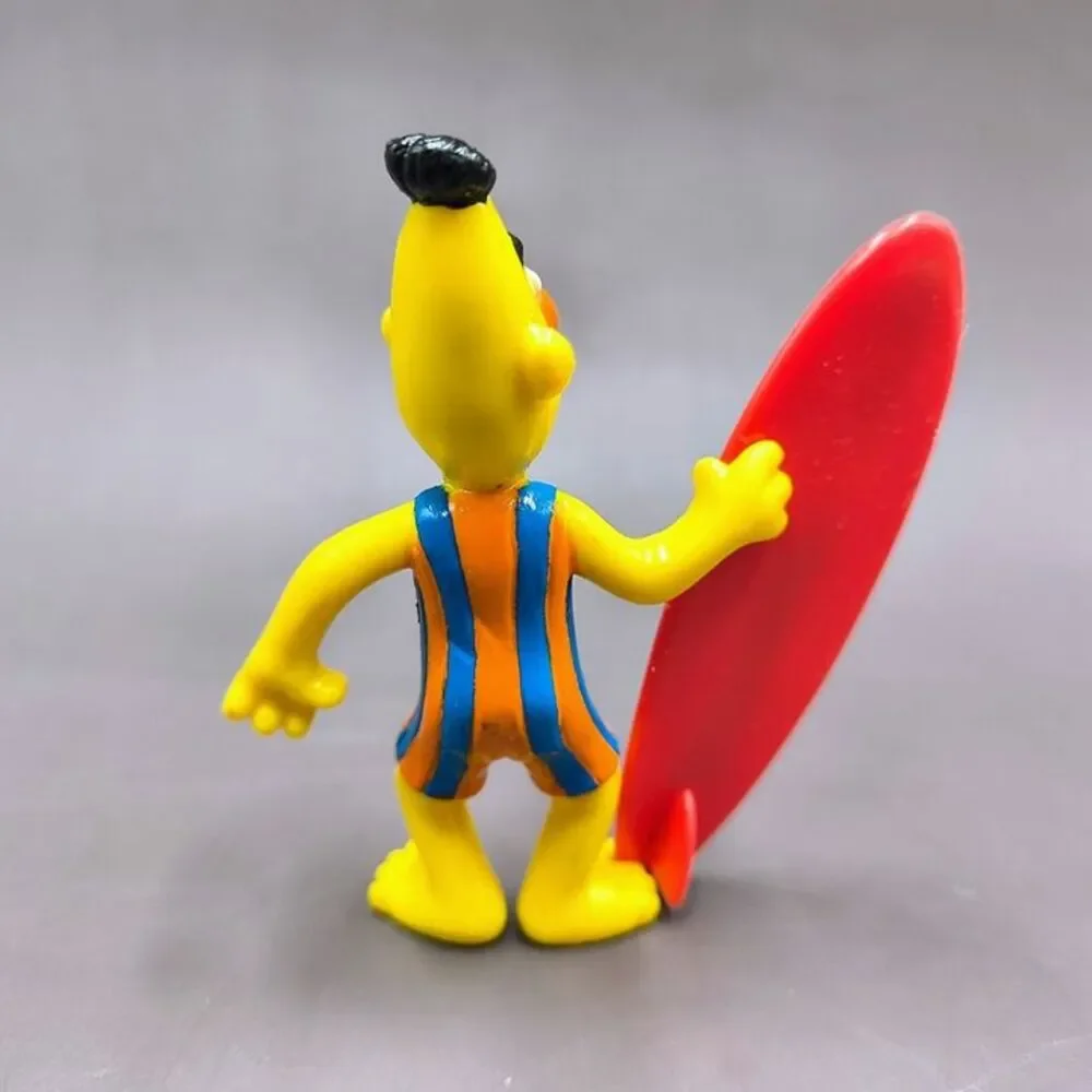 Vintage Sesame Street Beach PVC Figure Lot - Cookie Monster, Bert, Ernie, Elmo